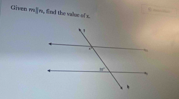 Given mparallel n , find the value of x.