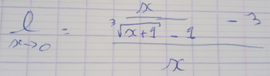  l/xto 0 =frac  x/sqrt(x+1)-1 -3x