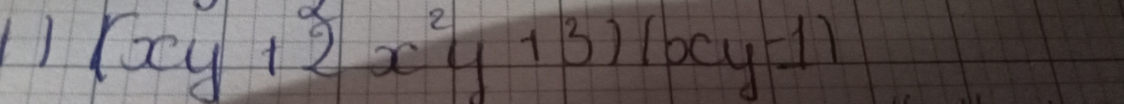 (xy+2x^2y+3)(xy-1)