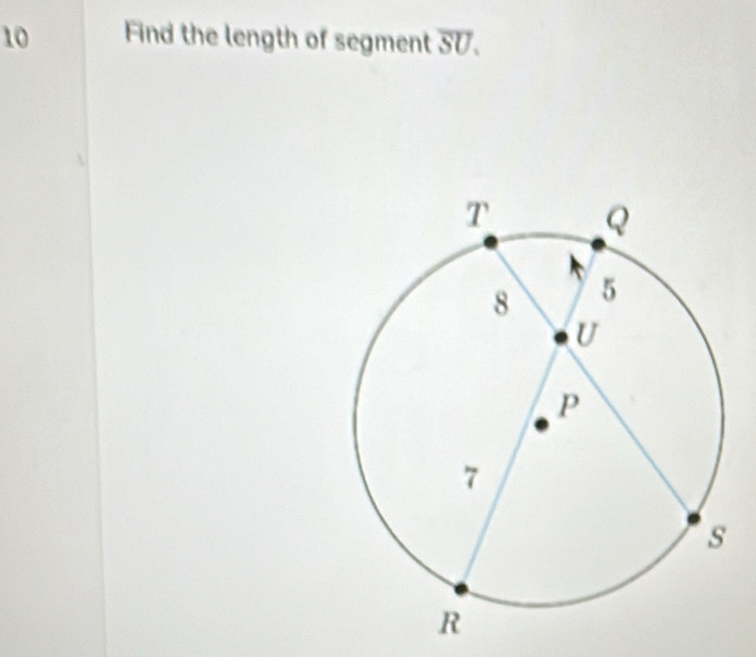 Find the length of segment overline SU.