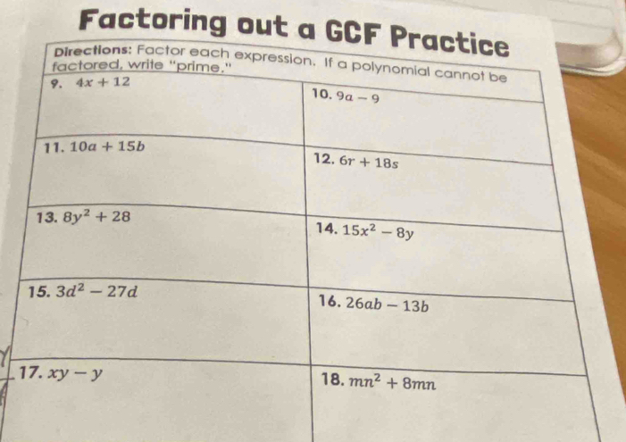 Factoring
1