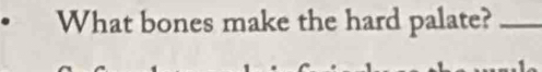 What bones make the hard palate?_