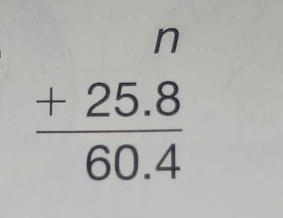 beginarrayr n +25.8 hline 60.4endarray