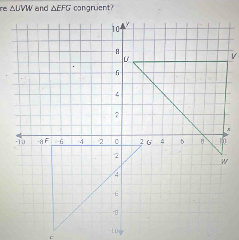 re △ UVW and △ EFG