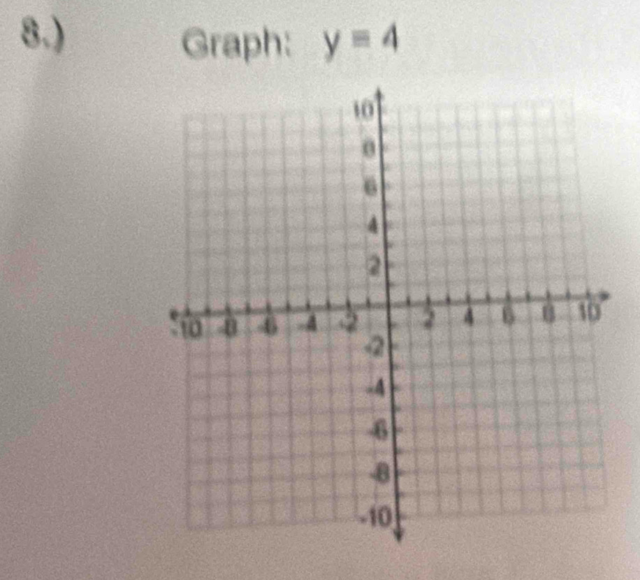 8.) 
Graph: y=4