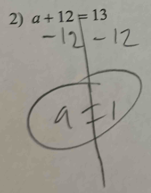 a+12=13