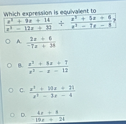 ssion is equivalent to
A.
B.
C
D.