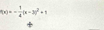 f(x)=- 1/4 (x-3)^2+1