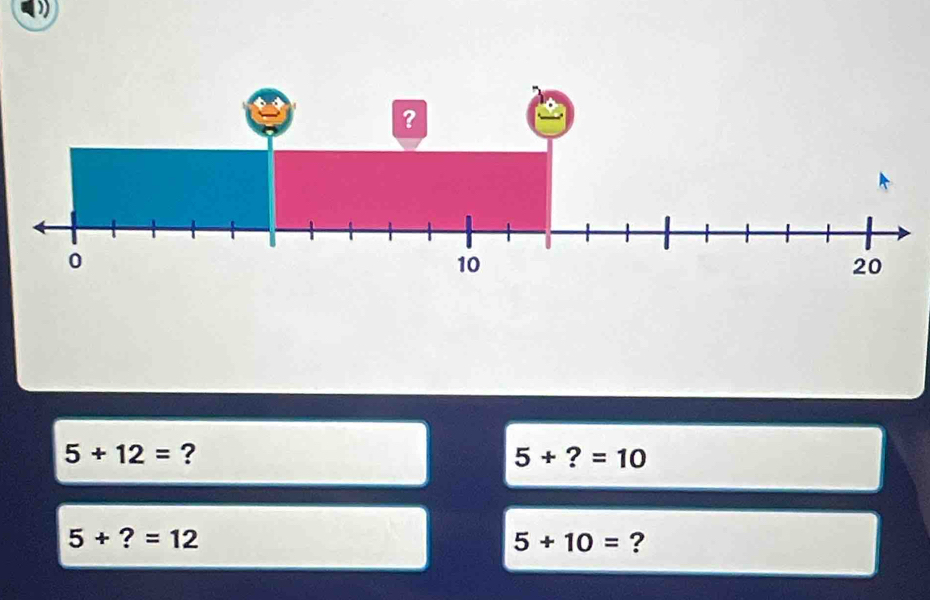 5+12= ?
5+?=10
5+?=12
5+10= ?