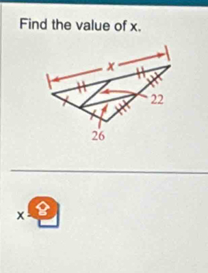 Find the value of x.
x g