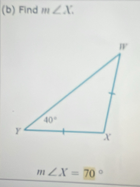 Find m∠ X.
m∠ X=70°