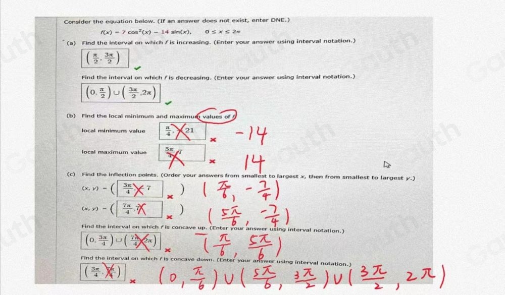 Solved: Consider the equation below. (If an answer does not exist ...