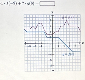 1· f(-9)+7· g(6)=□
z