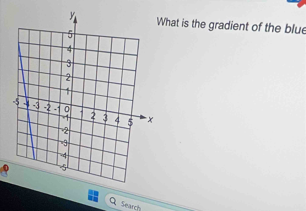 What is the gradient of the blue 
Search