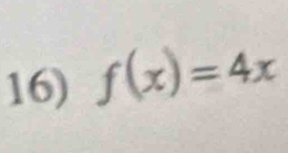 f(x)=4x