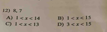 8, 7
A) 1 B) 1
C) 1 D) 3