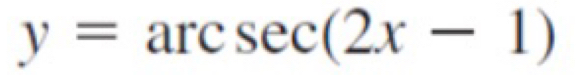 y=arcsec (2x-1)