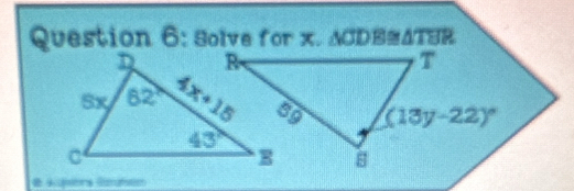 Solve for x. AC  B △ TBR