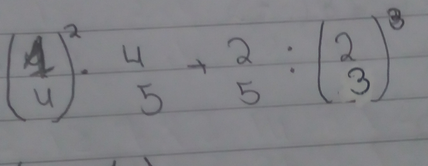 beginpmatrix 1 4end(pmatrix)^2· beginarrayr 4 5endarray +beginarrayr 2 5endarray :(beginarrayr 2 3endarray )^8