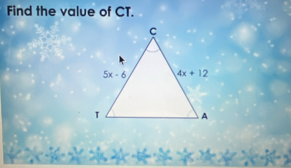 Find the value of CT.