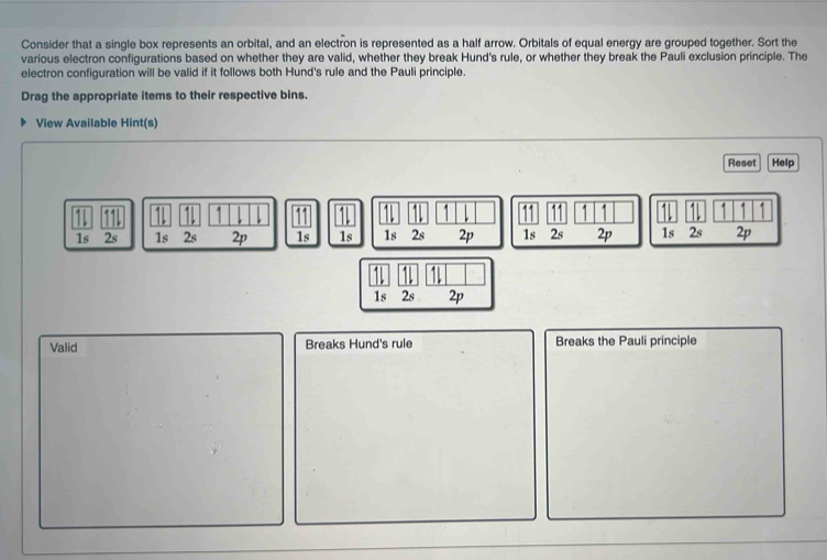 Solved: Consider that a single box represents an orbital, and an ...