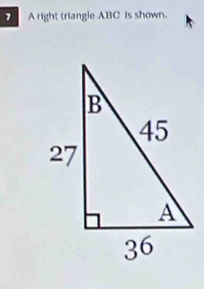 A right triangle ABC is shown.