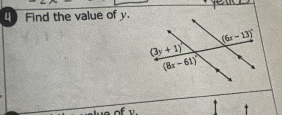 Find the value of y.
ue of v.