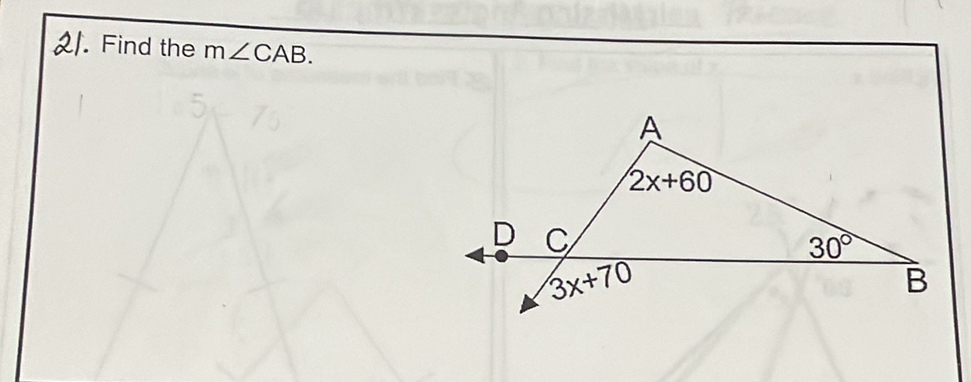 、Find the m∠ CAB.