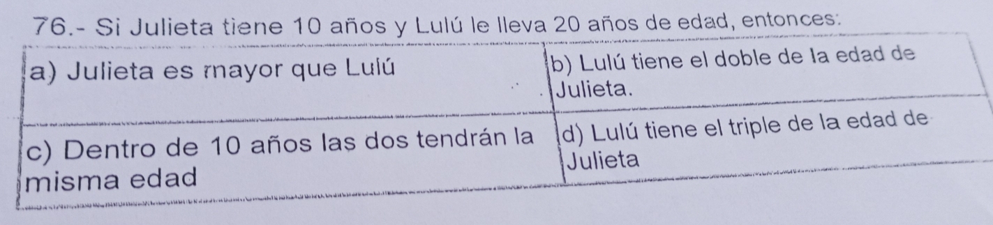 lú le lleva 20 años de edad, entonces: