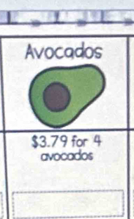 Avocados
$3.79 for 4
avocados