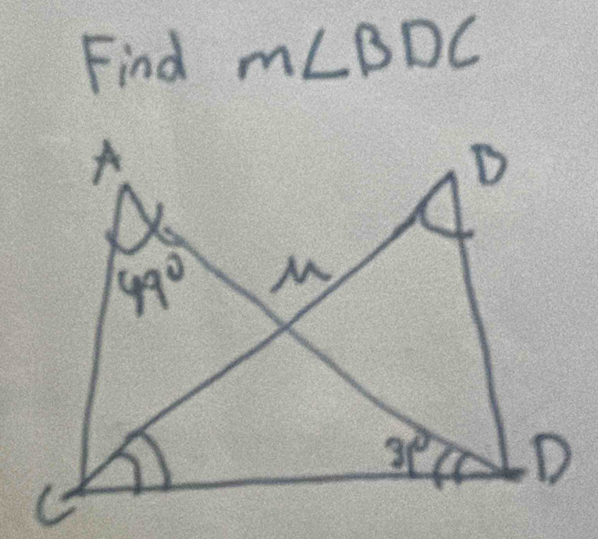 Find m∠ BDC