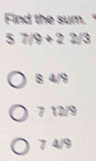 Find the sum.
57/9+22/3
x 2x+2x+∠ 2 · 
y 
1