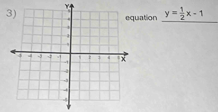 uation y= 1/2 x-1