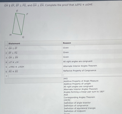 Solved: overline GH||overline EF, overline EF⊥ overline FG , and ...