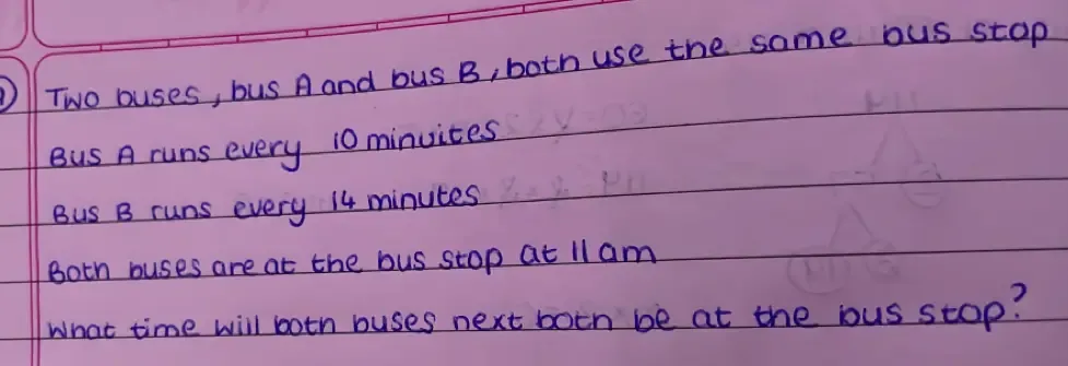Solved: Two buses, bus A and bus B, both use the same bus stap Bus A ...