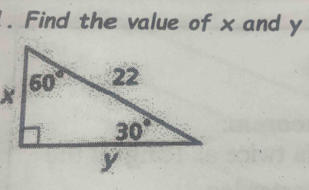 Find the value of x and y