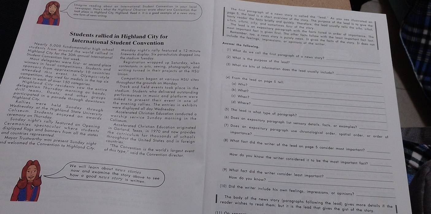 Resuelto:Imagine reading about an International Student Convention in ...
