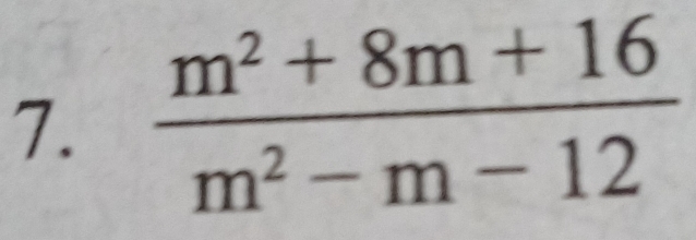  (m^2+8m+16)/m^2-m-12 