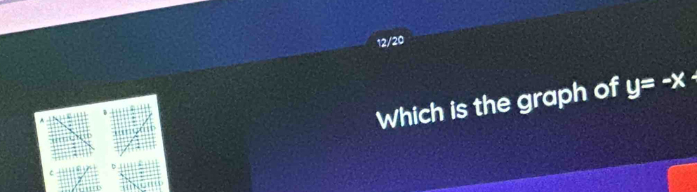 12/20 
Which is the graph of y=-x-