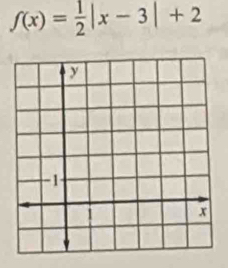 f(x)= 1/2 |x-3|+2