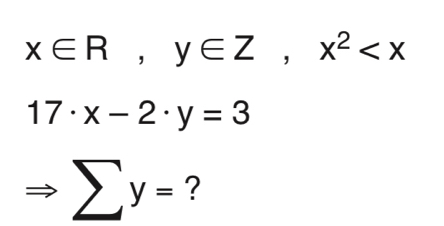 x∈ R, y∈ Z, x^2
17· x-2· y=3
sumlimits y= ?