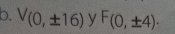 V(0,± 16) y F(0,± 4).