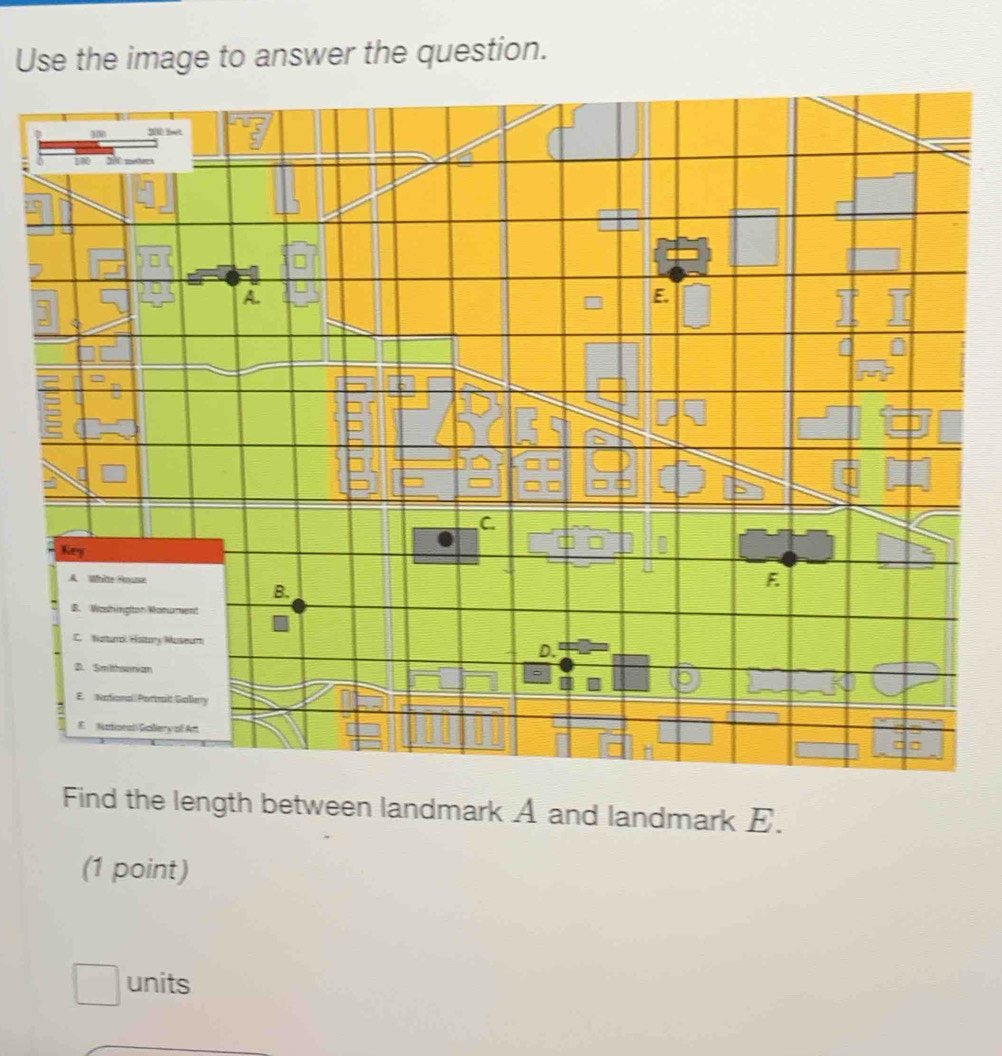 Solved: Use the image to answer the question. Find the length between ...