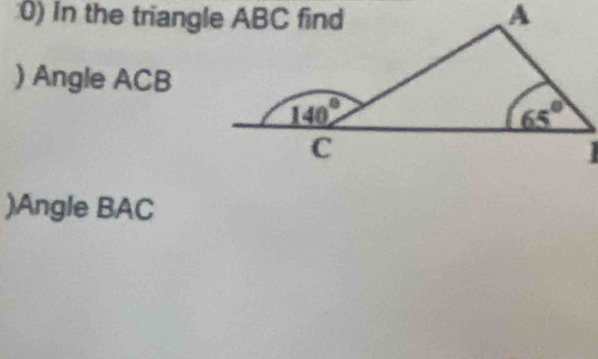 ) Angle ACB
)Angle BAC