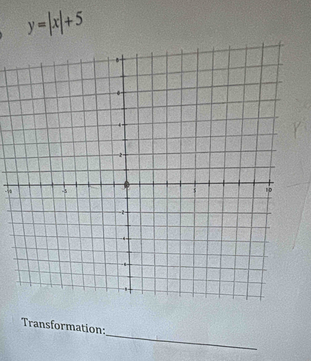 y=|x|+5
-10
_ 
Transformation: