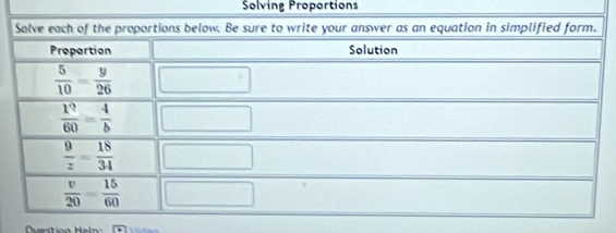 Solving Proportions