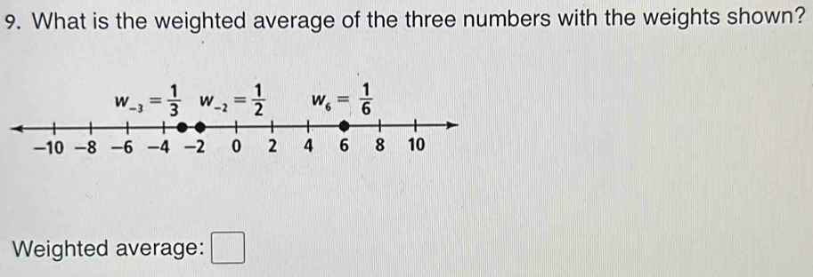 What is the weighted average of the three numbers with the weights ...