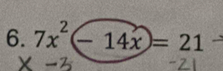 7x^2-14x=21