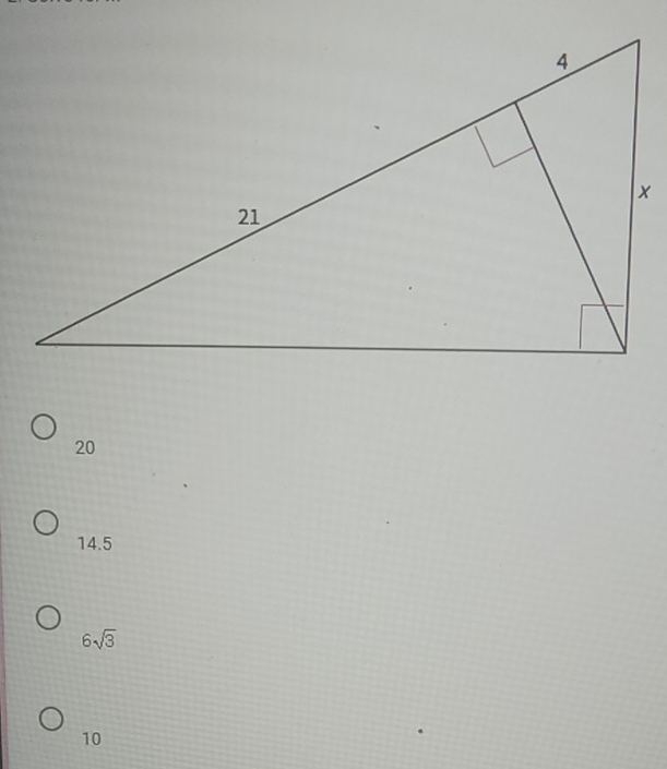 20
14.5
6sqrt(3)
10