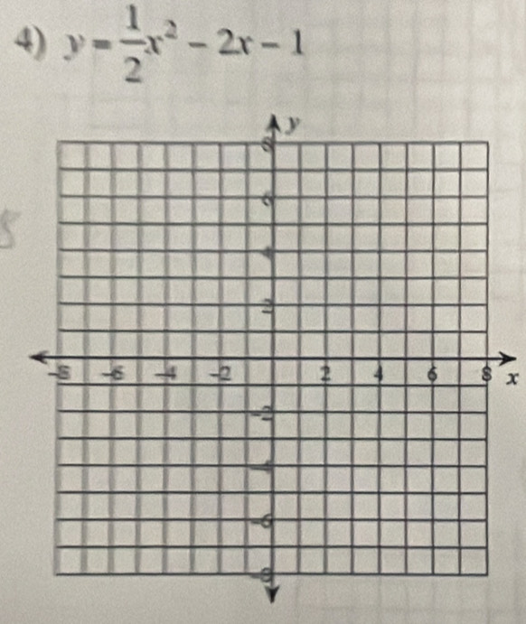 y= 1/2 x^2-2x-1
x